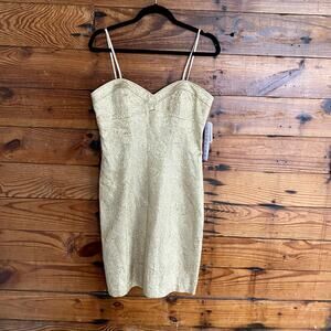 NWT Niteline Gold Short Brocade Bustier Cocktail Dress size 10